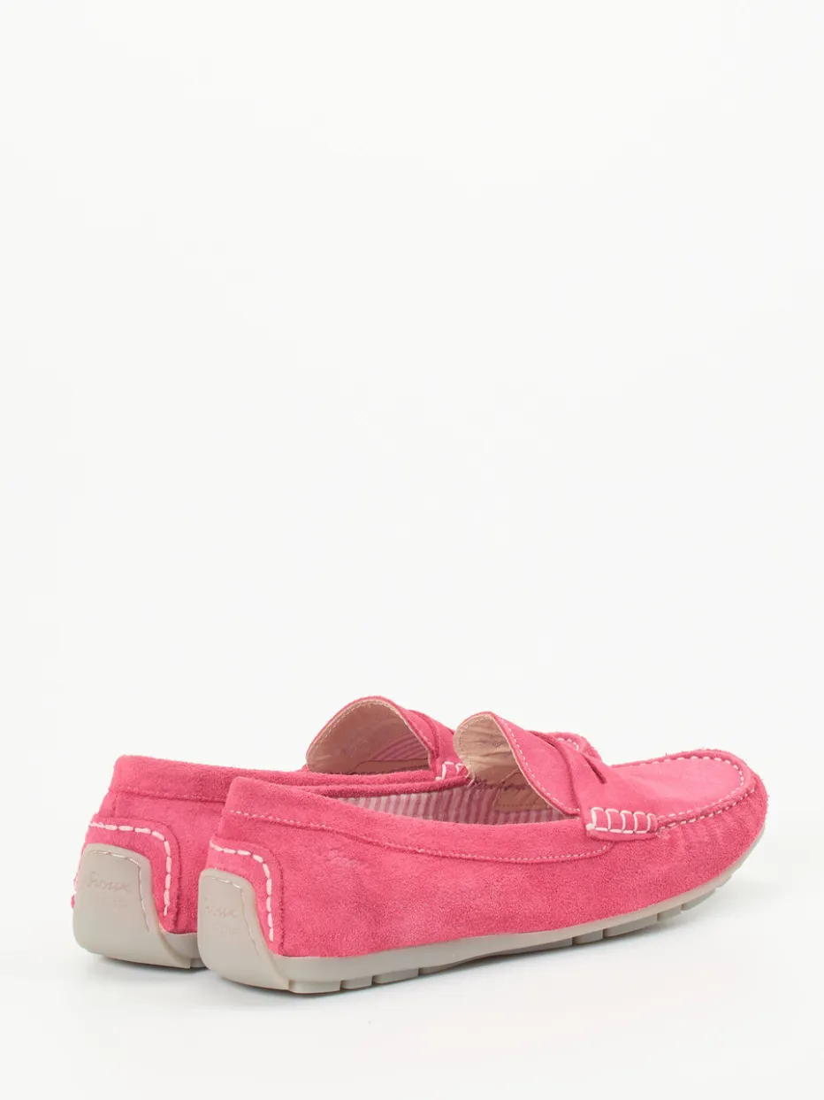 Damen Sioux – Loafer aus Veloursleder in Himbeerrosa