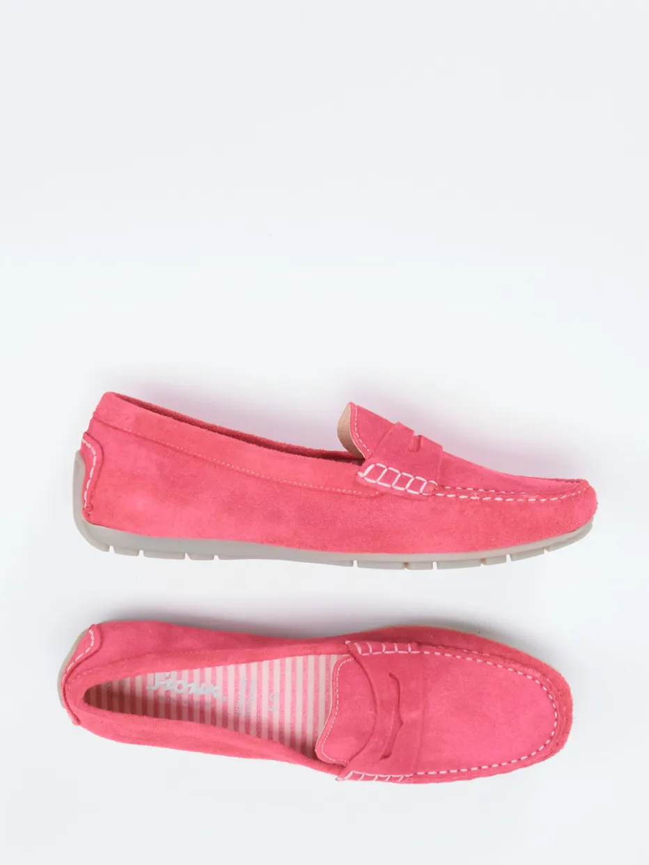 Damen Sioux – Loafer aus Veloursleder in Himbeerrosa