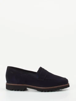 Damen Sioux – Loafer aus Veloursleder Dunkel