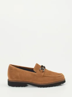 Damen Sioux – Loafer aus Veloursleder in Cognac