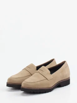 Damen Sioux – Loafer aus Veloursleder braun