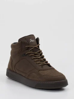 Herren Sioux – Mid-Top Sneaker aus Kalbleder dunkel