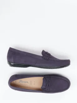 Damen Sioux – Mokassin aus Kalbleder in Dunkelviolett