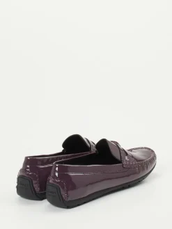 Damen Sioux – Mokassin-Loafer aus Lackleder Aubergine