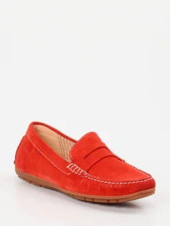 Damen Sioux – Mokassin-Slipper aus Veloursleder Korall