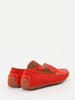 Damen Sioux – Mokassin-Slipper aus Veloursleder Korall