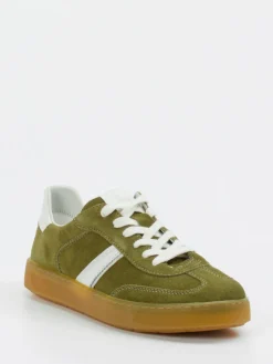 – Retro-Sneaker aus Veloursleder Oliv*Sioux Outlet
