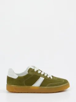 – Retro-Sneaker aus Veloursleder Oliv*Sioux Outlet