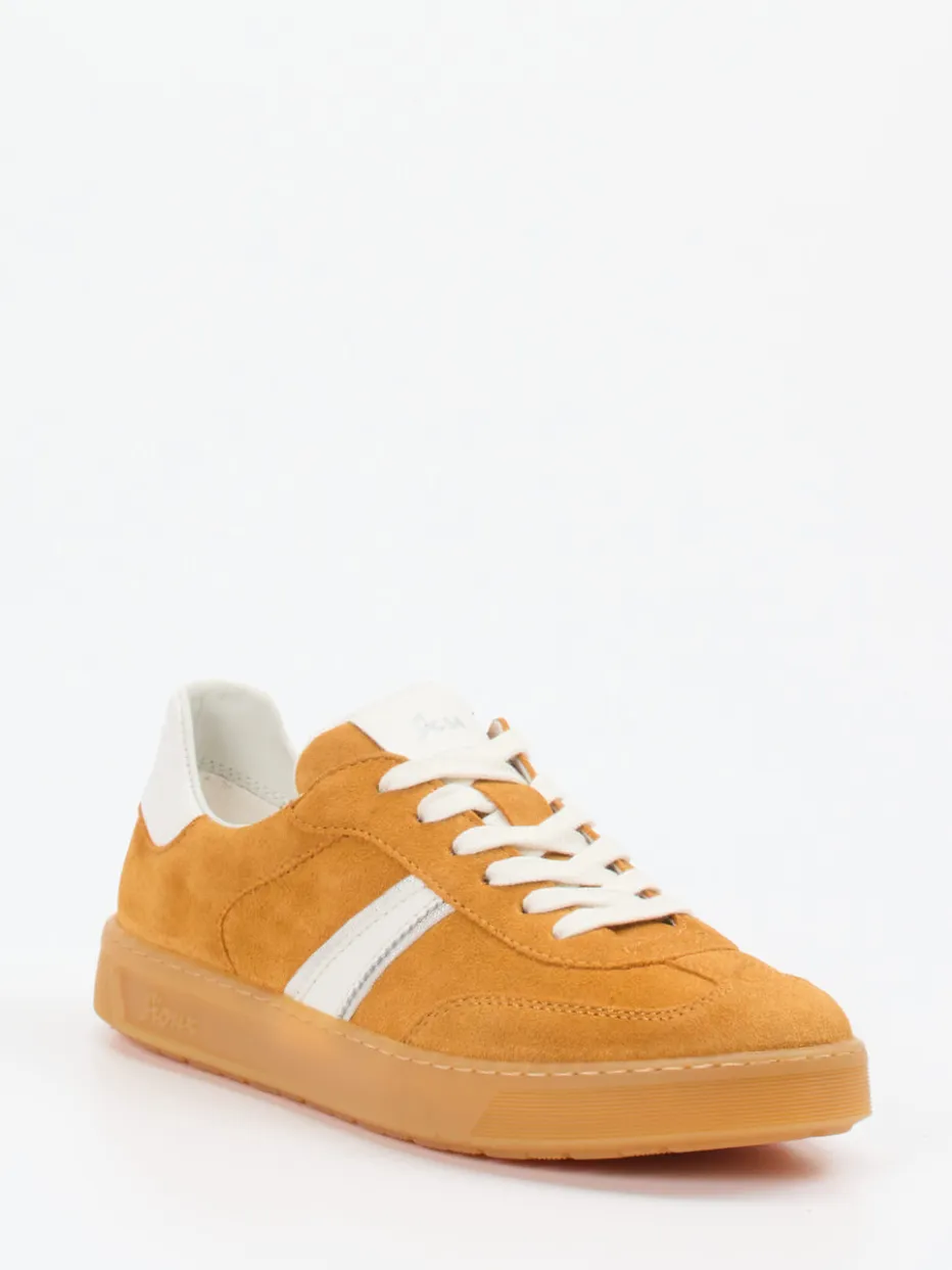 Damen Sioux – Retro-Sneaker aus Veloursleder Cognac