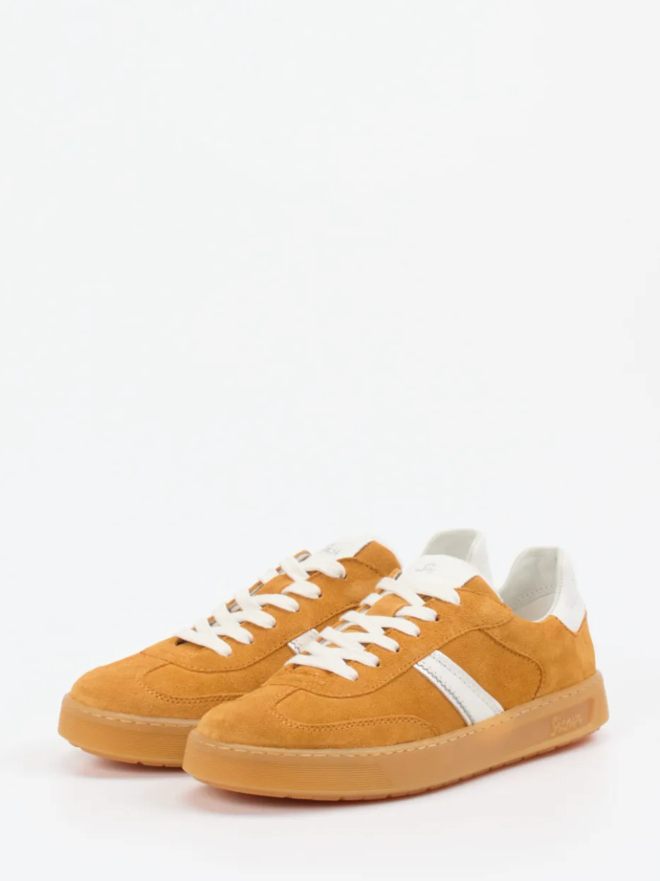 Damen Sioux – Retro-Sneaker aus Veloursleder Cognac