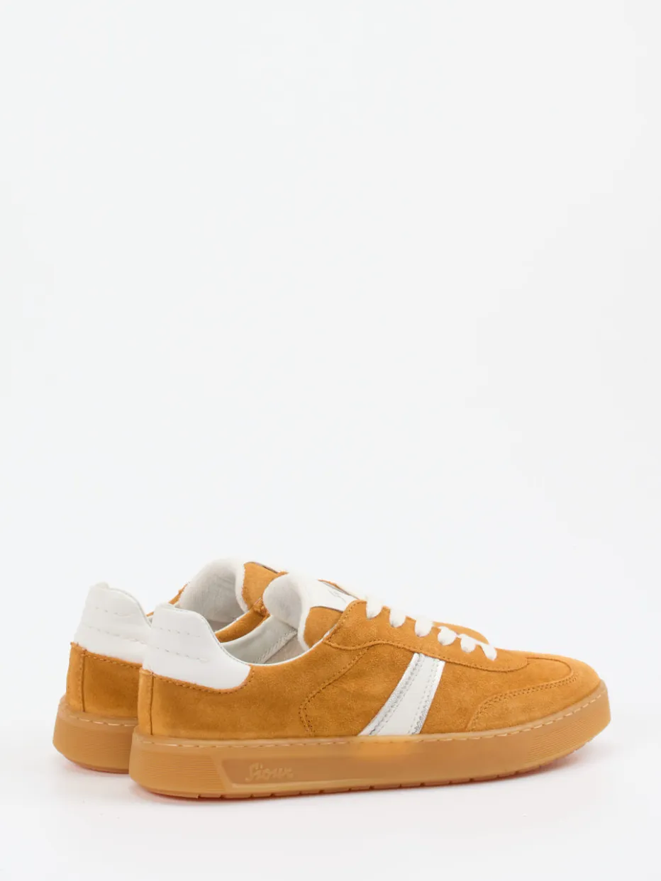 Damen Sioux – Retro-Sneaker aus Veloursleder Cognac