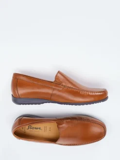 – Slipper aus geprägtem Leder cognac*Sioux New