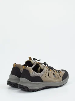 Herren Sioux – Slipper aus Veloursleder und Mesh sandbeige