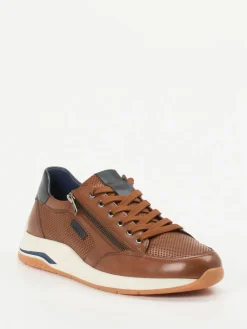 – Sneaker aus geprägtem Leder cognac*Sioux Hot