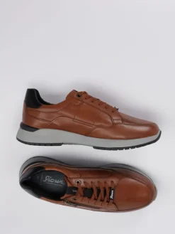 Herren Sioux – Sneaker aus Kalbleder cognacfarben