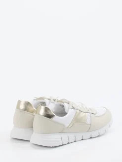 Damen Sioux – Sneaker aus Kalbleder und Mesh weiß-