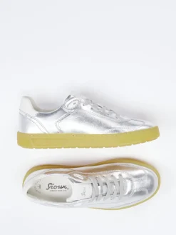 Damen Sioux – Sneaker aus Metallicleder in Silber
