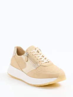 Damen Sioux – Sneaker aus Veloursleder mit Metallic