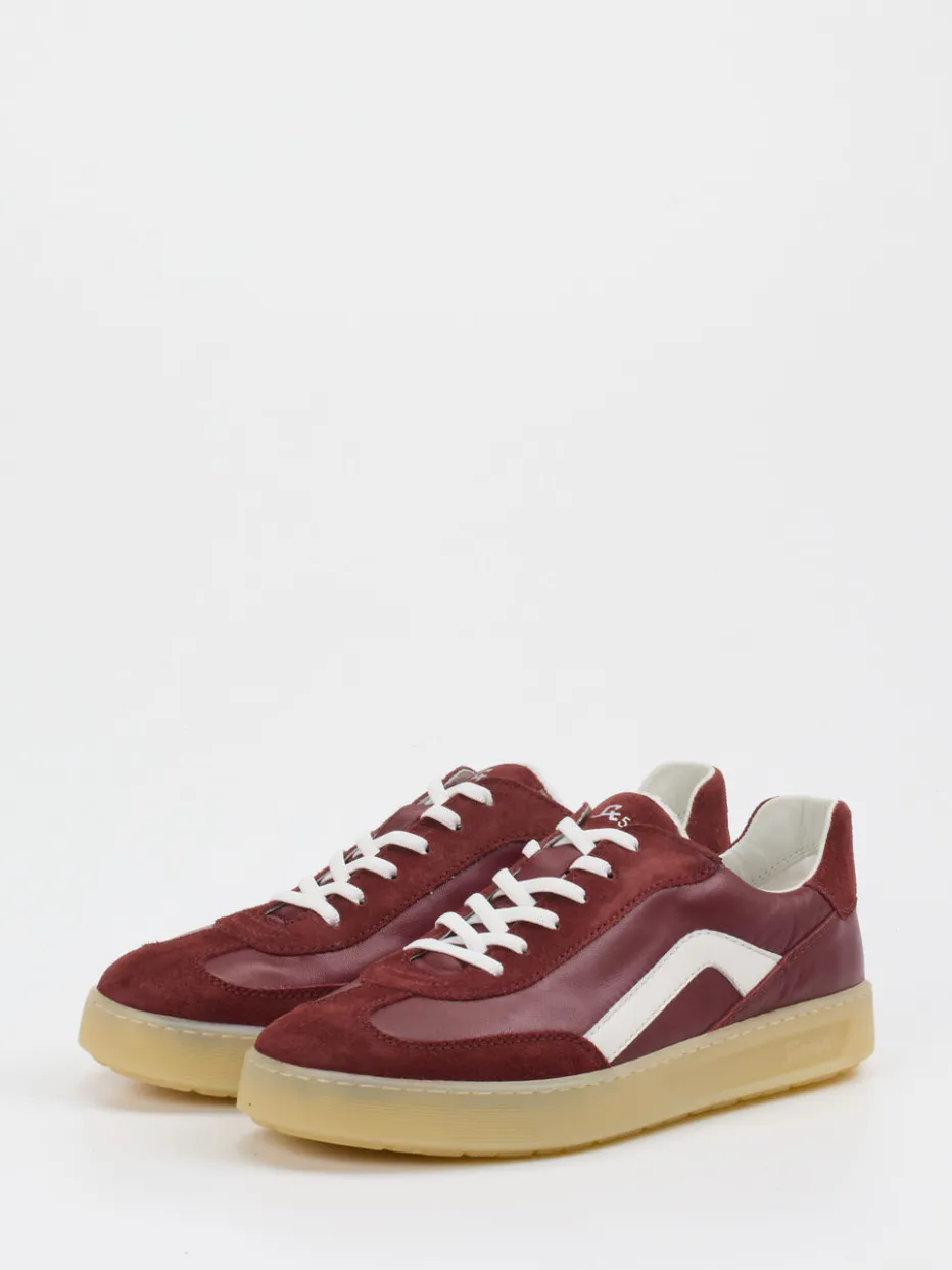 Damen Sioux – Sneaker aus Veloursleder und Glattleder wein