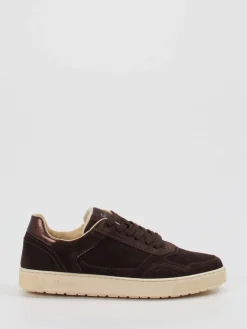 Damen Sioux – Sneaker aus Veloursleder Dunkel