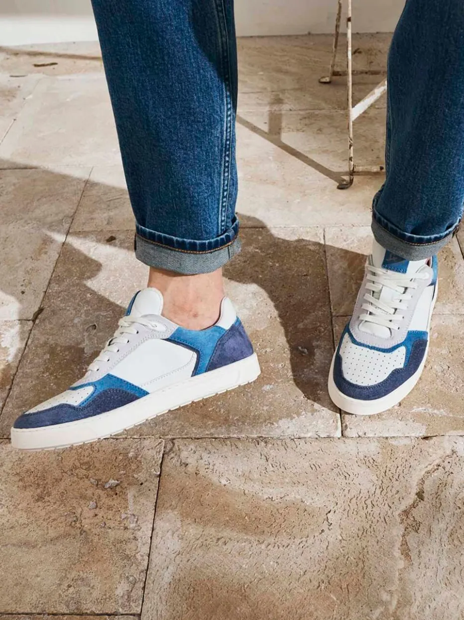 – Sneaker aus Velour/Leder in Off-White-Blau*Sioux Online