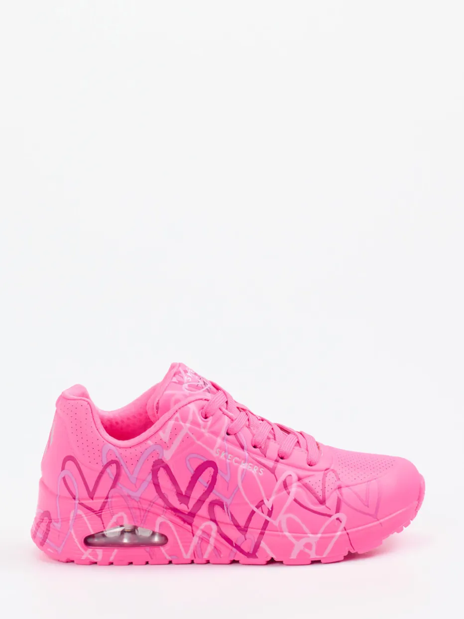 – Chunky Sneaker aus Nubukleder Neonpink*Skechers Clearance