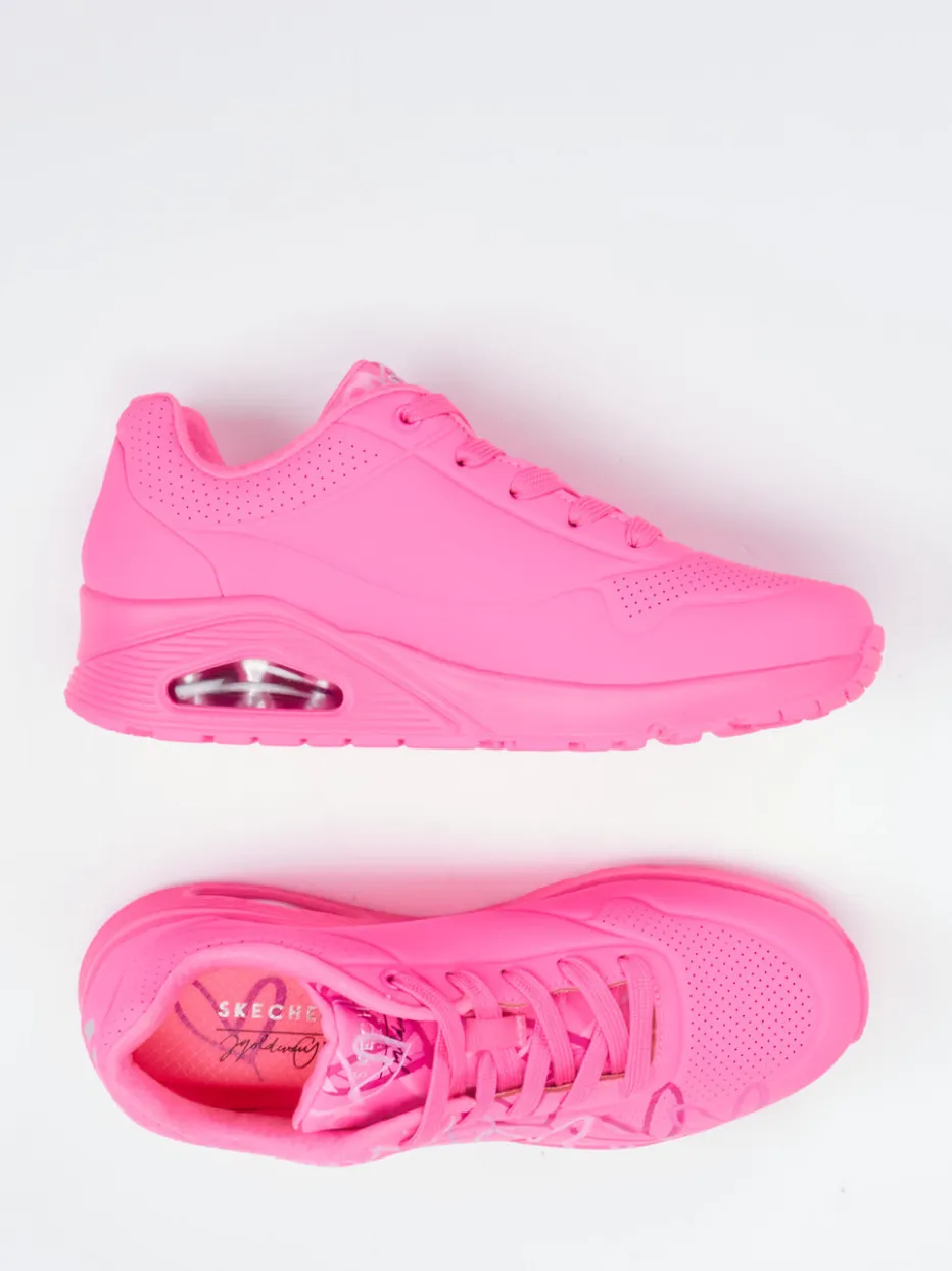 – Chunky Sneaker aus Nubukleder Neonpink*Skechers Clearance
