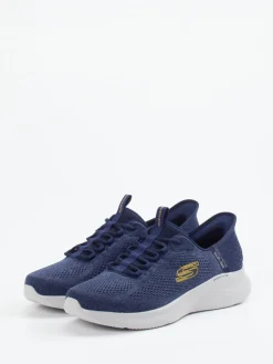 Herren Skechers – Slip-On Sneaker aus Mesh-Textil marine