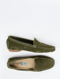 – Mokassin-Slipper aus Nubukleder in Oliv*Snipe Outlet