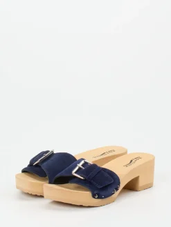 Damen Softclox – Clogs aus Veloursleder in Dunkel