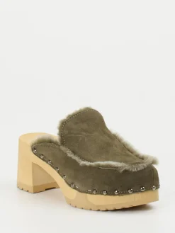 – Clogs aus Veloursleder oliv gefüttert*Softclox New