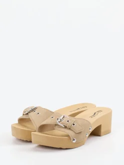 – Clogs aus Veloursleder in Beige*Softclox Discount