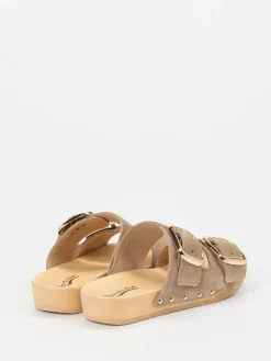 – Pantoletten aus Veloursleder beige*Softclox Discount