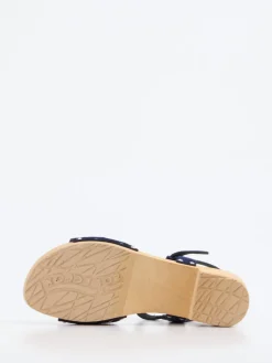 Damen Softclox – Plateau-Sandale aus Veloursleder Dunkel