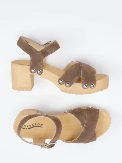 – Plateau-Sandalen aus Veloursleder*Softclox New