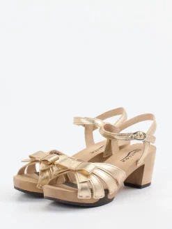 Damen Softclox – Riemchensandale aus Metallicleder