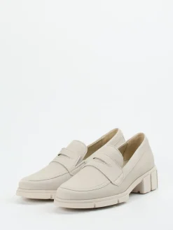 Damen Solidus – Chunky Loafer aus Nubukleder Cremebeige