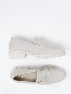 Damen Solidus – Chunky Loafer aus Nubukleder Cremebeige