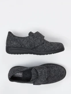 Damen Solidus – Klettslipper aus Filz in Anthrazit