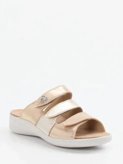 Damen Solidus – Komfort-Pantolette aus Metallicleder