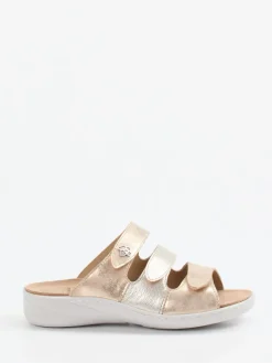 Damen Solidus – Komfort-Pantolette aus Metallicleder