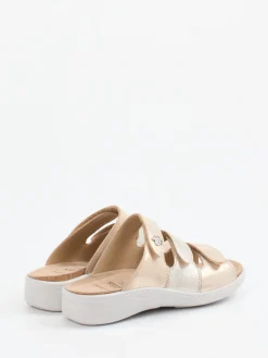 Damen Solidus – Komfort-Pantolette aus Metallicleder