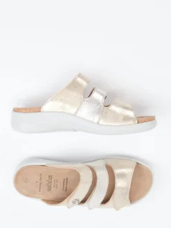 Damen Solidus – Komfort-Pantolette aus Metallicleder