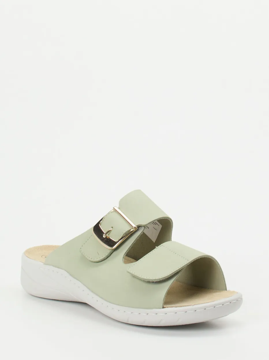 – Komfort-Pantolette aus Nubukleder Salbei*Solidus Outlet