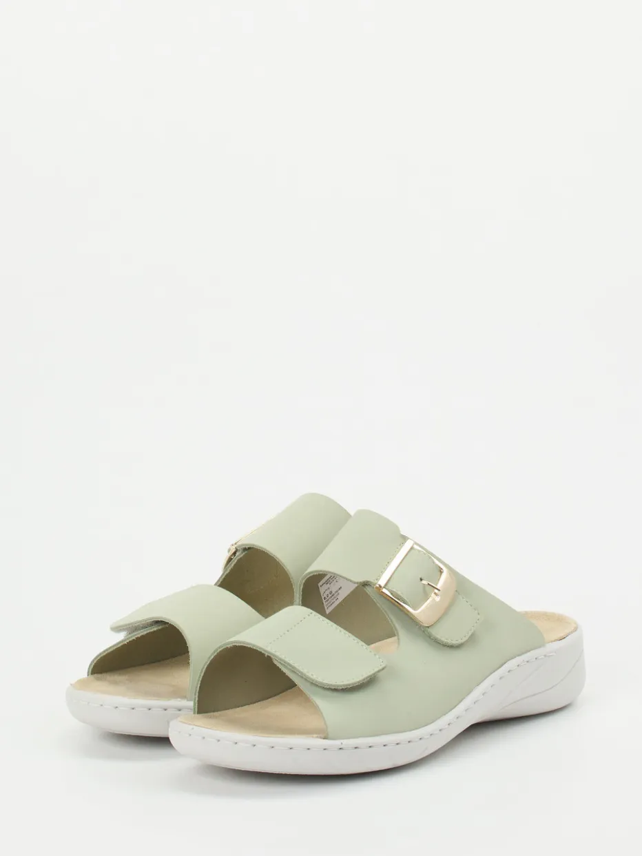 – Komfort-Pantolette aus Nubukleder Salbei*Solidus Outlet