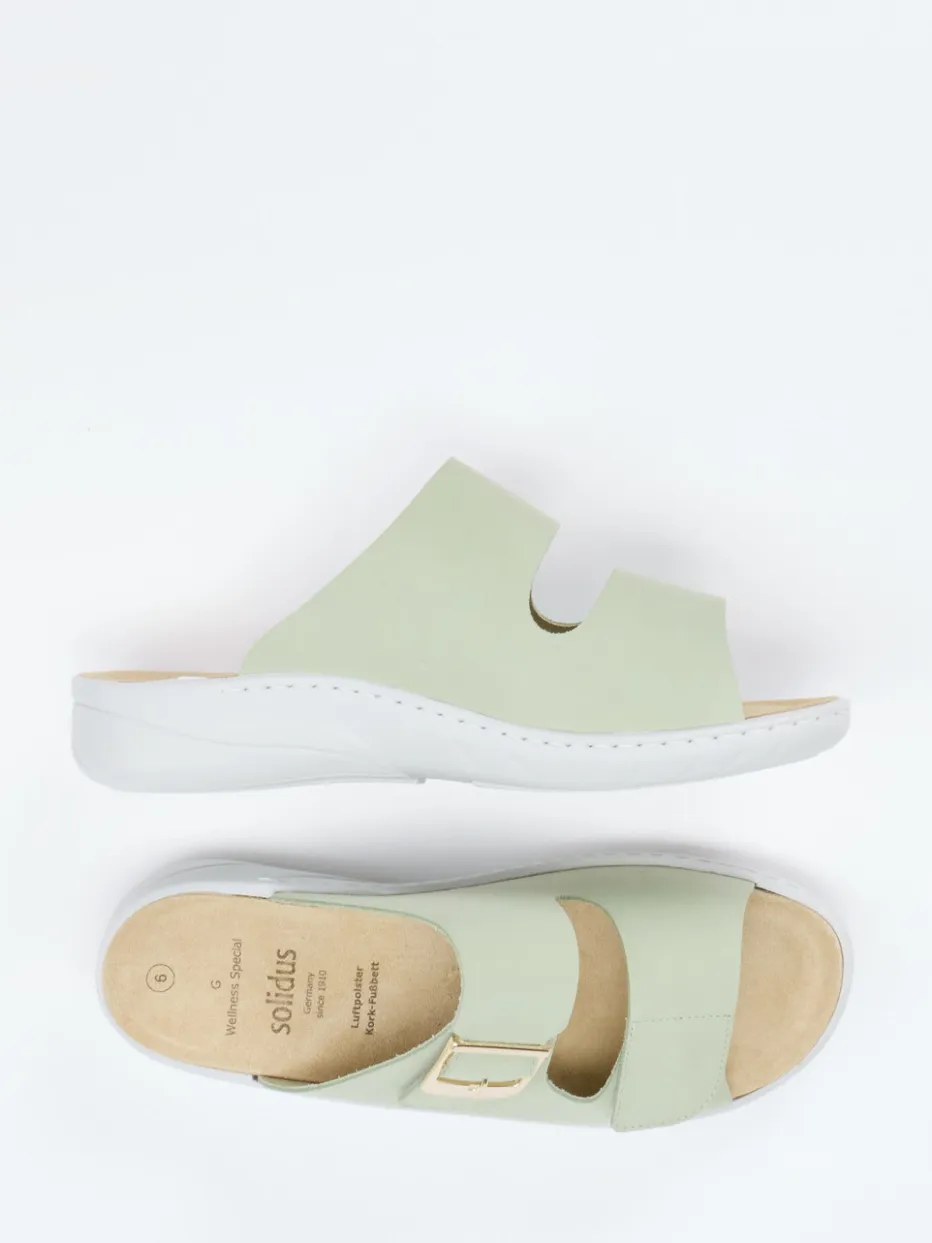 – Komfort-Pantolette aus Nubukleder Salbei*Solidus Outlet