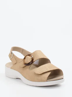 Damen Solidus – Komfortsandale aus geprägtem Leder