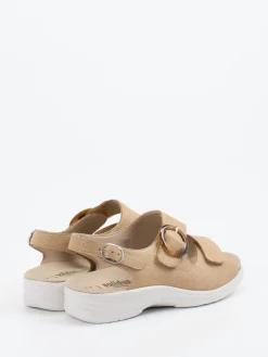 Damen Solidus – Komfortsandale aus geprägtem Leder