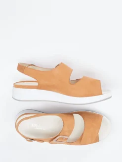 – Komfortsandale aus Nubukleder cognac*Solidus