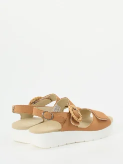 Damen Solidus – Komfortsandale aus Nubukleder cognac